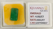 4.93/CT Natural Panna Stone with Govt. Lab Certificate-12377D50217